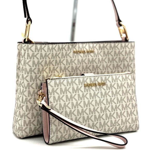 Michael Kors Trisha MD Triple Compartment Xbody Bag & Double Zip Wallet Set - Picture 3 of 12